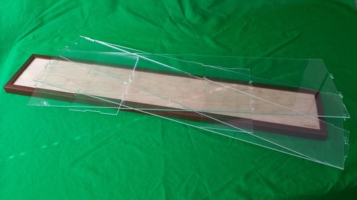 42"L x 6"W x 8"H display case with 3/16" thick acrylic, brown wood frame base - 第 2/11 張圖片