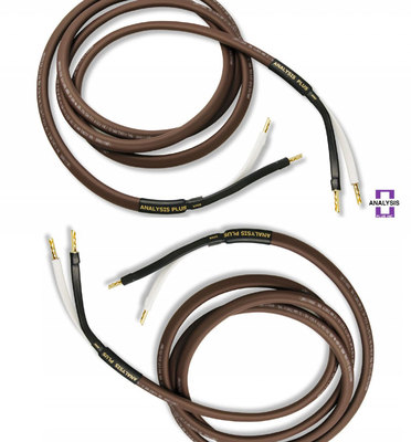 Analysis Plus Chocolate Theater 4 Speaker Cables 4 foot Stereo Pair 