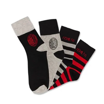 A.C. MILAN CALZE CORTE BAMBINO KIT COMPOSTO DA 4 PAIA - PRODOTTO UFFICIALE
