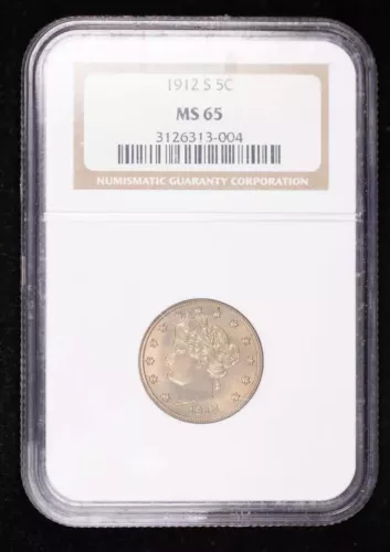 1912 S Nickel Liberty Head NGC MS-65
