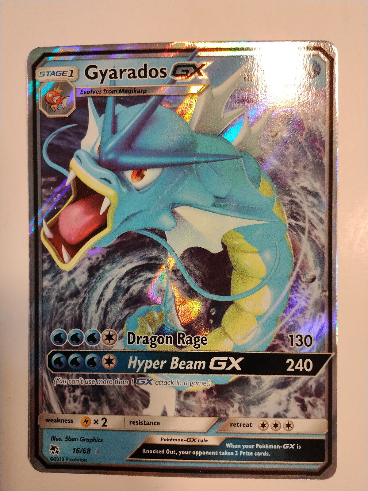 Pokemon TCG Gyarados GX 16/68 Hidden Fates Near Mint