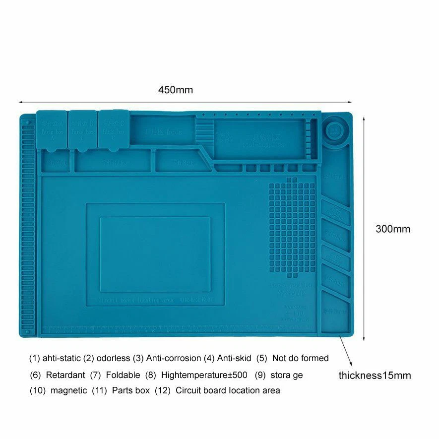 Phone Repair Magnetic Heat Insulation Silicone Pad Desk Work Mat / Repair Tool - Image 3 of 4