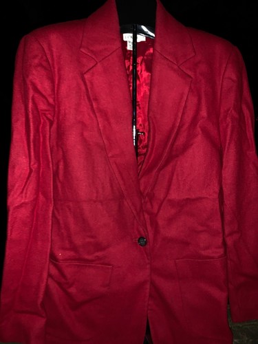J CREW Bright Cherry Red Wool Blend Viscose Rayon Blazer Jacket Sz 8 👗gn5-m12 - Picture 5 of 7