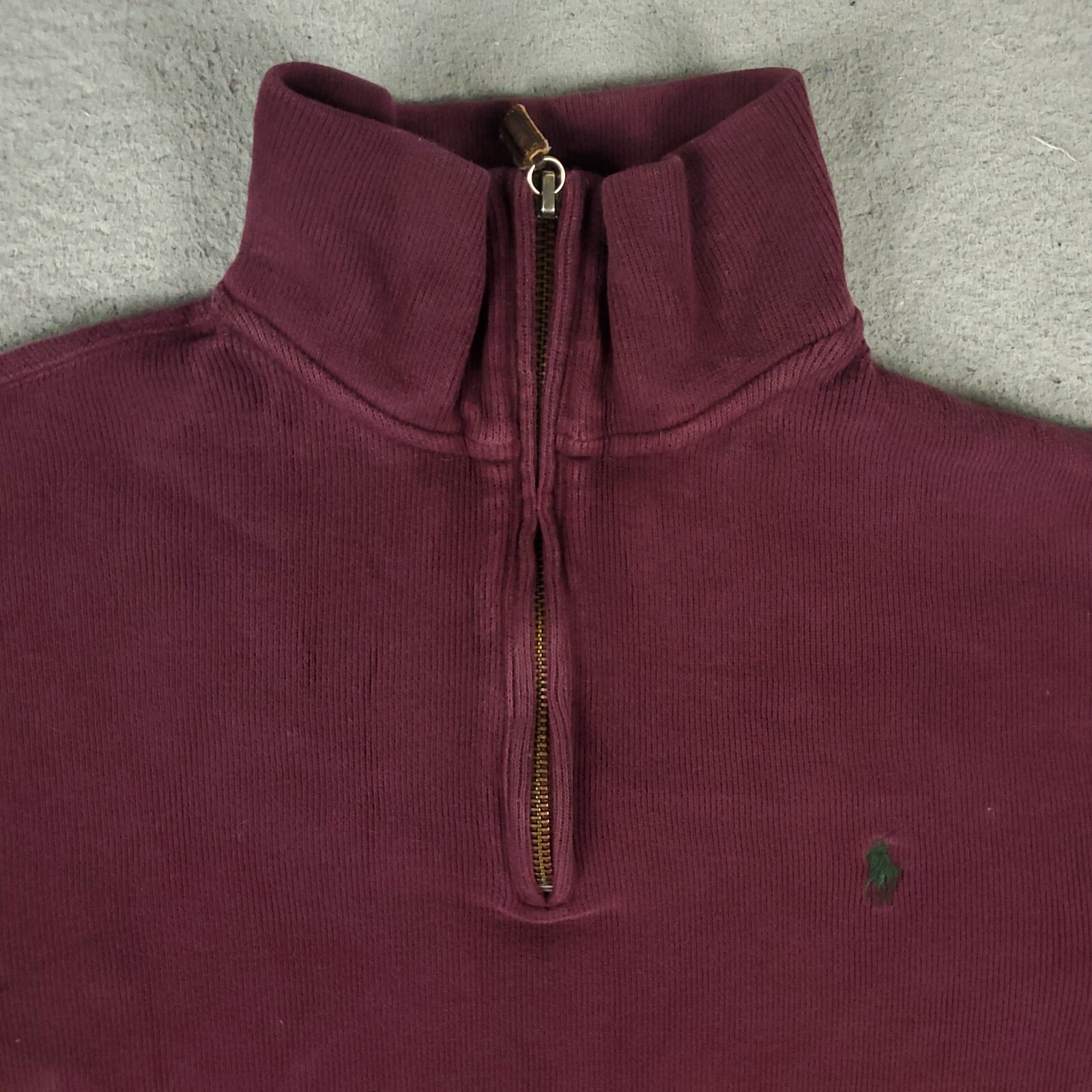 Maglione Ralph Lauren uomo piccolo bordeaux pony casual 1 4 zip pullover felpa