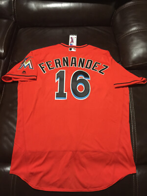 José Fernández RARE Miami Marlins Orange Authentic Majestic jersey