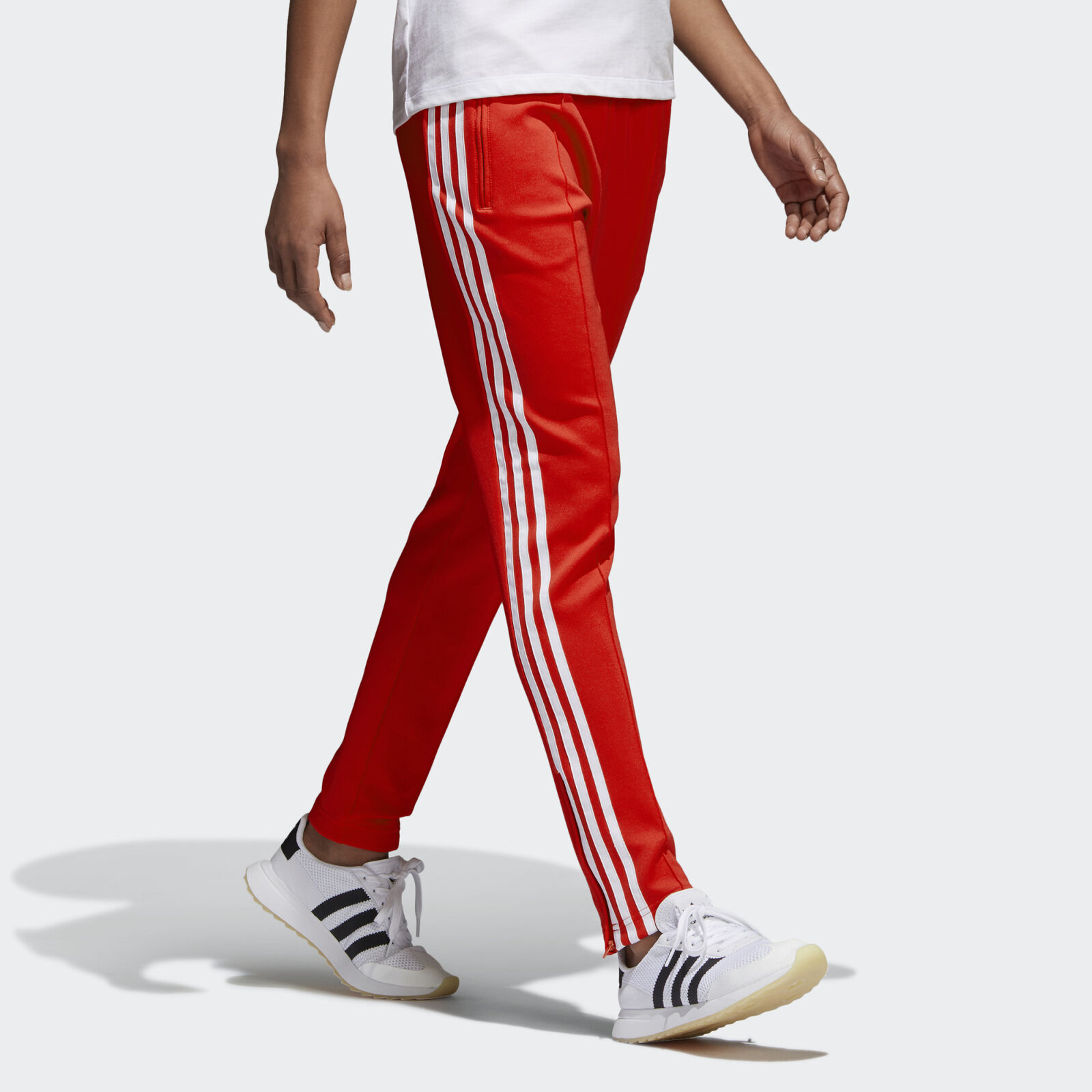 adidas pants red and white