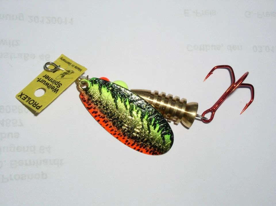 Profi Blinker Prolex Spinner Silber, Kupfer, Feuergelb, 8 Größen, 4 bis 27 Gramm - Bild 4 von 4