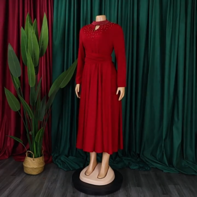 embroidered midi dress wedding guest Embroidered A-Line Midi Wedding Guest Dress with Sweetheart Neck for  Industrial Use main image 0