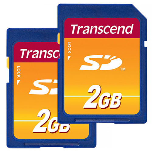 Transcend SD Karte 2GB Speicherkarte 2 GB TS2GSDC Doppelpack - Bild 1 von 2