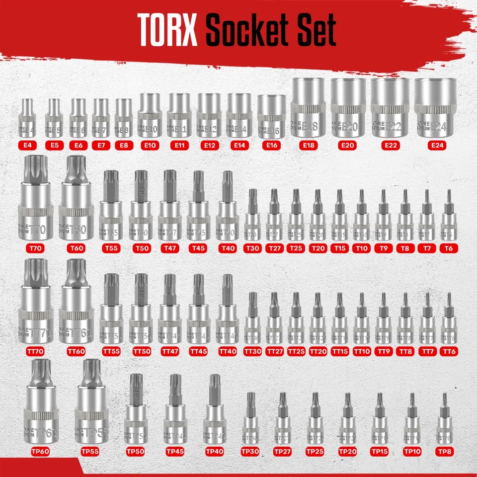 Master Torx Bit Socket and External Torx Socket Set, 60-Piece - Image 3 of 4