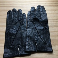 Vintage WPL 911 Ladies Black Leather 100 Silk Lined Gloves Made in Italy Size 7