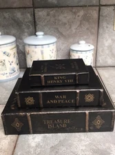 Decorative Book Secret Storage Boxes- Set Of 3