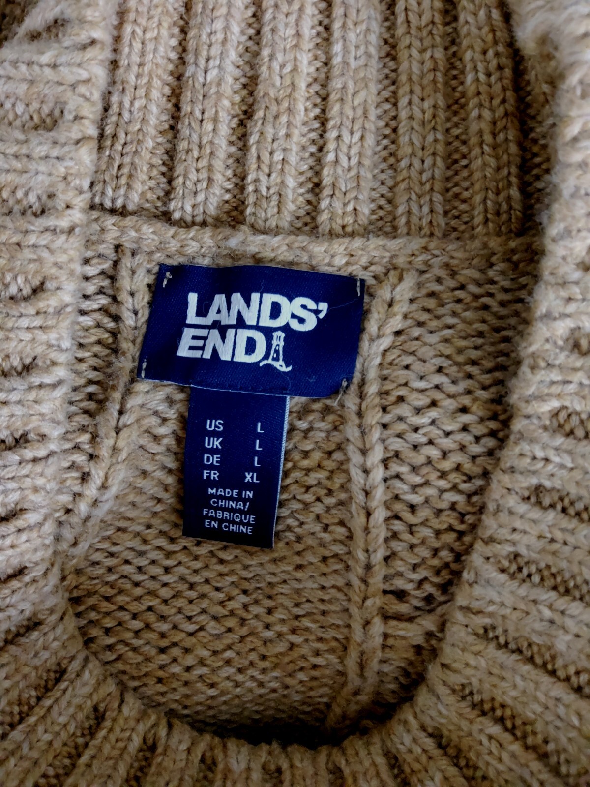 LANDS END BISCUIT WOOL BLEND WARM COSY JUMPER SIZE UK 18 eBay