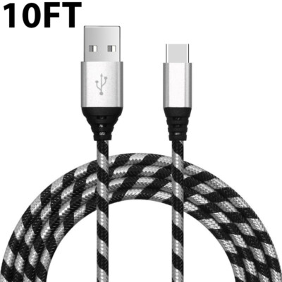 10ft USB C Cable Type C Fast Charger For Samsung Galaxy S8 S9 S10 Plus Note 8 9