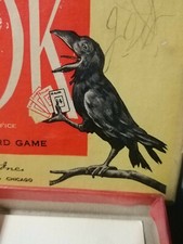 Parker Brothers 1951 Rook Card Game-Crow Box-booklets-3 Green Cards Missing