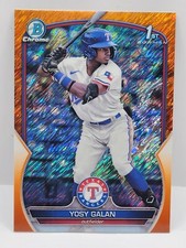 2023 Bowman Chrome 1st YOSY GALAN Orange Shimmer /25 BCP-221 TEXAS RANGERS