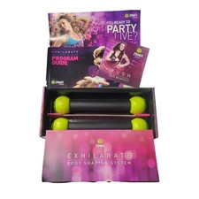 Zumba Fitness Exhilarate Body Shaping Sysyem DVDs SET + Toning Sticks + Rush DVD