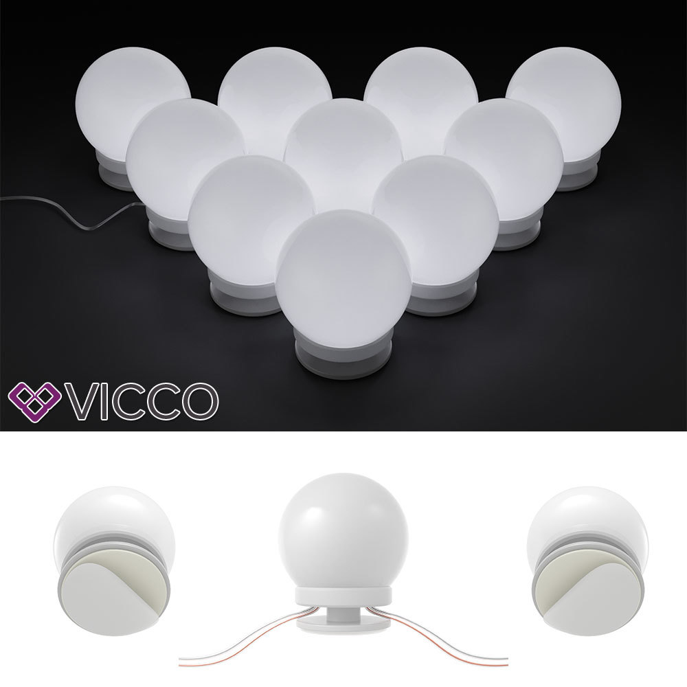 Guirlande de 10 ampoules LED pour créer un espace coiffeuse hollywoodienne