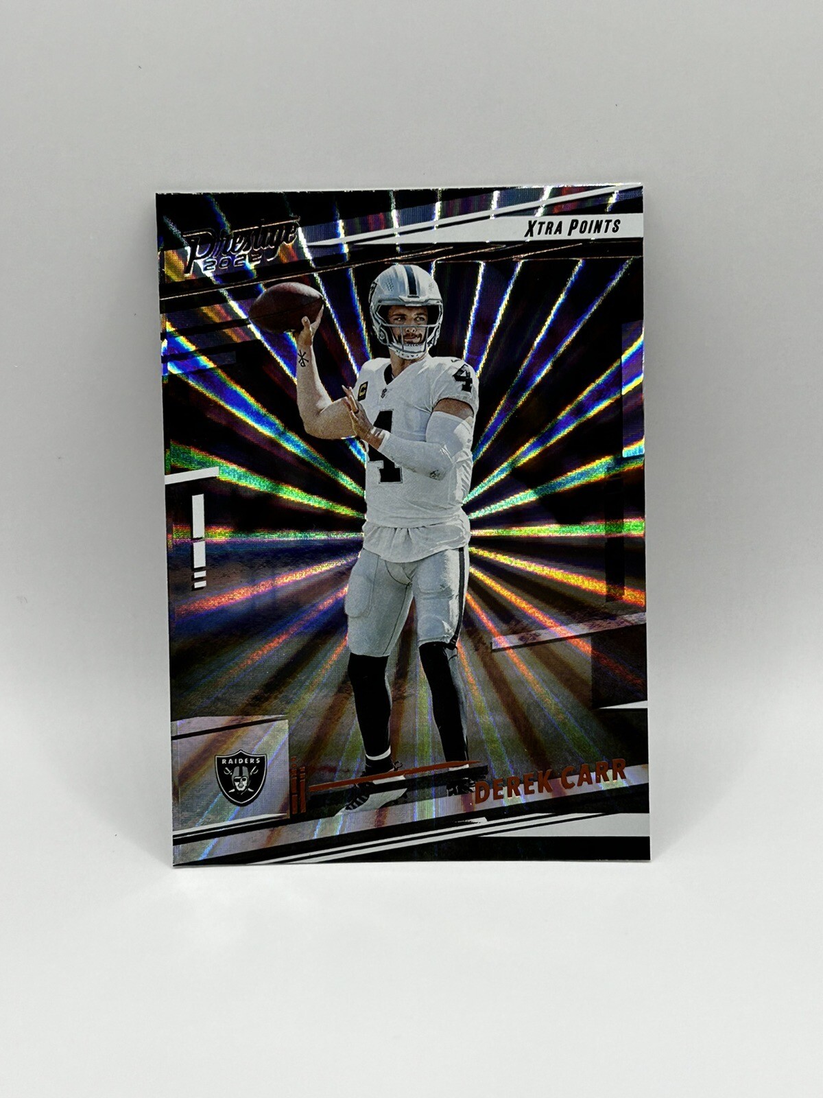 Derek Carr 2022 Panini Prestige Football Xtra Points Gold #170 Raiders