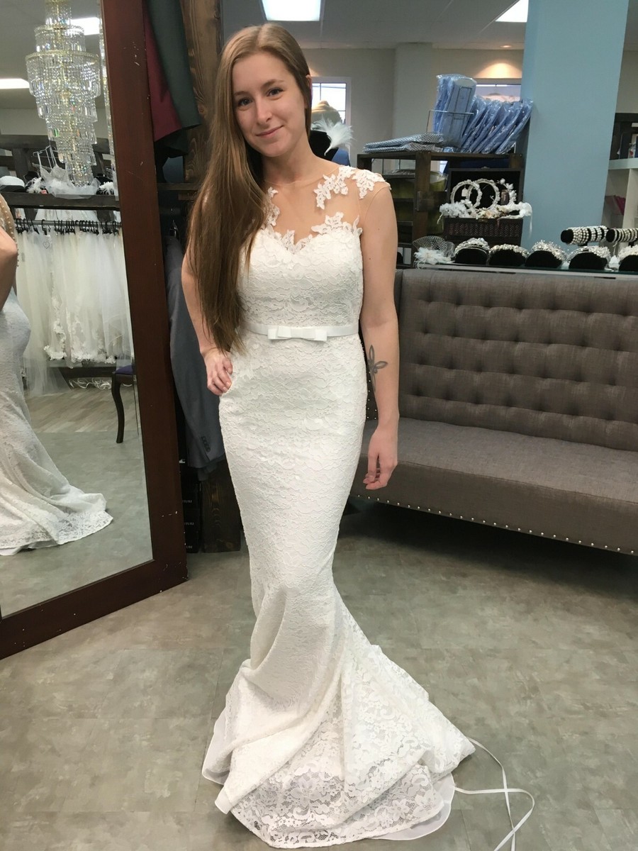 New Wedding Dress, Vintage Lace Back, Ivory Sz 2, Sexy Fitted Rustic, White One | eBay New Wedding Dress, Vintage Lace Back, Ivory Sz 2, Sexy Fitted Rustic, White One | eBay