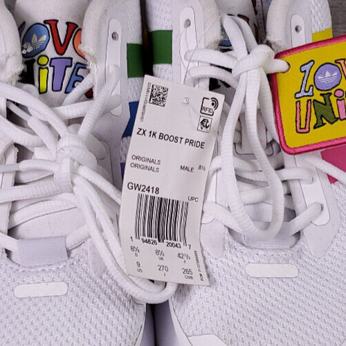 Adidas ZX 1K Boost Pride Love Unites Sneakers GW2418 Unisex Sz