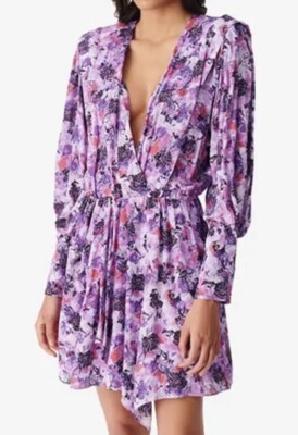 IRO PARIS MADEA Purple KLEID Gr. D 40 (FRZ 42) Neu VK 495,-   hochwertig