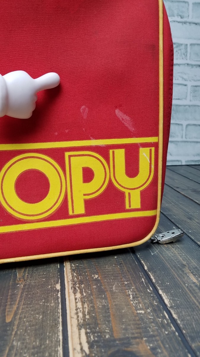 Vintage Snoopy Woodstock Peanuts RED Suitcase Overnight Bag