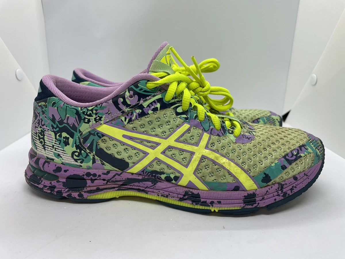 Asics Womens Running Shoes Sneakers Size 7.5 Gel Noosa Purple Yellow Walking
