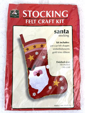 Santa Stocking  Christmas House Crafts  Stocking Felt Craft Kit  18" Long New