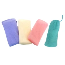  4 Pcs Soap Foaming Net Holder Scrubber Mesh Pouch Bar Exfoliating