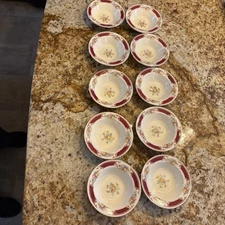 Majestic By Homer Laughlin Brittany Rim Fruit/Desert Bowl Set Of 10 * D54N6