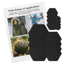 J.CARP 16PCS Nylon Repair Patches, Self Adhesive Waterproof 16PCS, Black