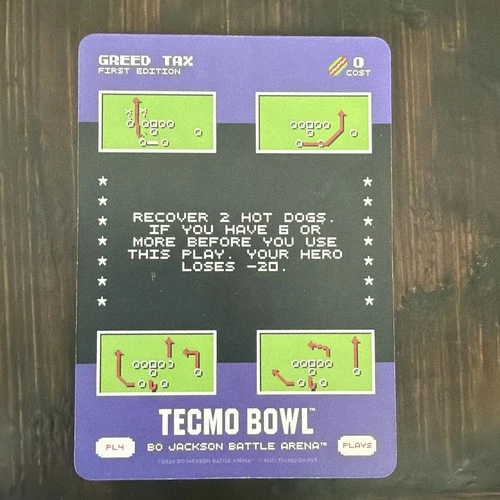PL4 GREED TAX 2026 Bo Jackson Battle Arena Tecmo Bowl Low Number 0 HD SSP Play