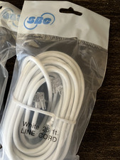 SBC, 25 Foot Phone Line Cord, White, New, Sealed