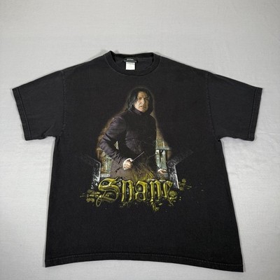 Vintage Harry Potter Shirt Men Large Black Snape Severus Tee Movie Slytherin Y2K