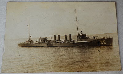 USS Allen DD-66 Navy Destroyer Antique Original Real Photo RPPC Postcard