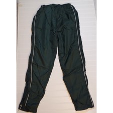 VTG Nike Womens Track Pants Green W/ Stripe Windbreaker Lined Joggers Sz L 12-14