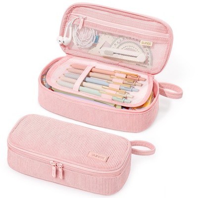 SUNEE Cute Pencil Case, Large Capacity 8.6 x 4.2 x 2.6 inches, Pink