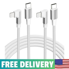 iPhone USB C to Lightning Cable, 2Pack 6FT MFi Certified Right Angle 90 Degre...