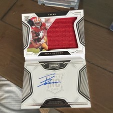 2021 Panini Playbook Booklet Trey Sermon Rookie Patch Auto RPA 028/299 🔥 