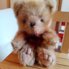 Teddy Bear Plush 8.2 inch Brown with Ribbon and Original Tag
