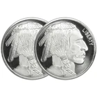 Lot of 2 - 1 Troy oz Buffalo .999 Fine Silver Round