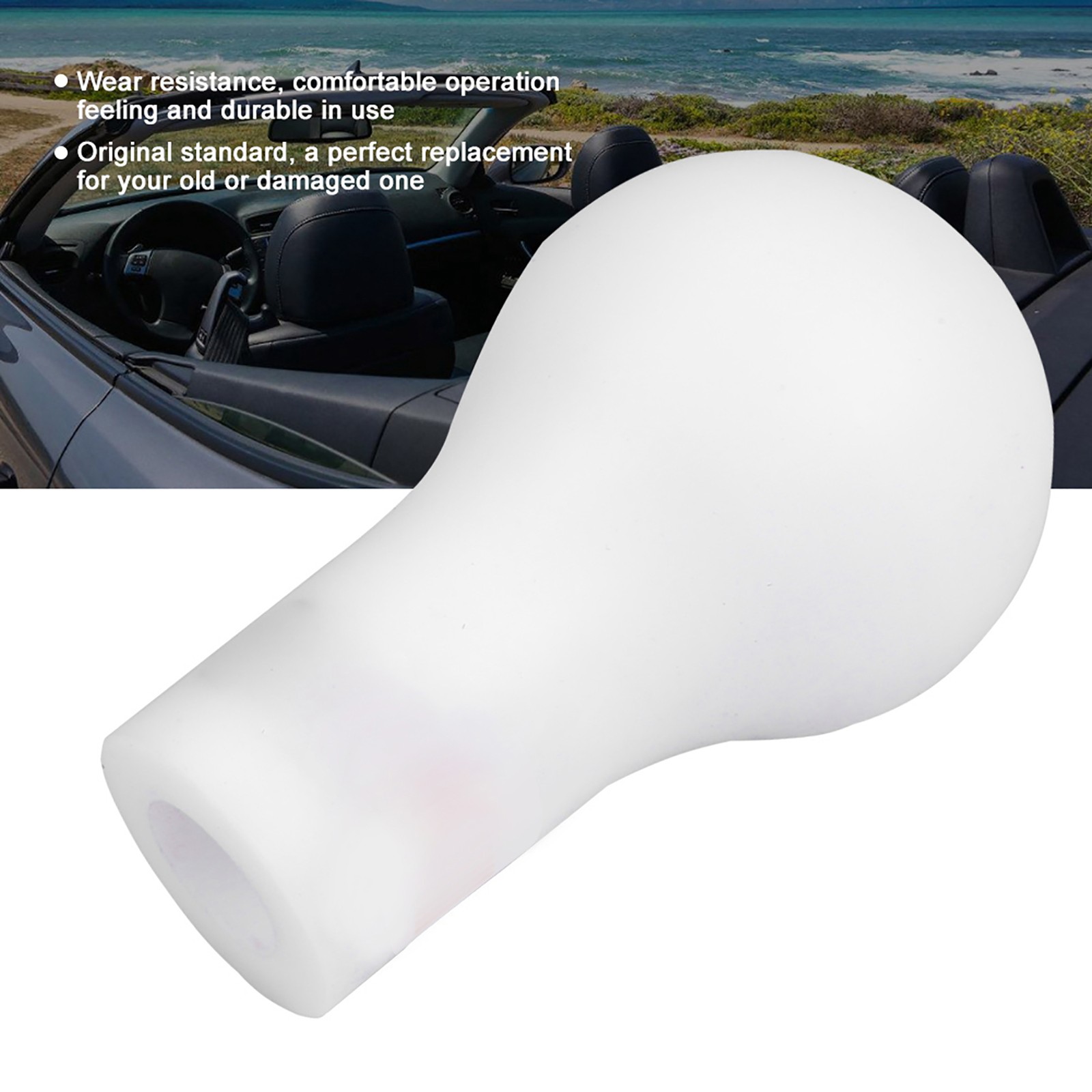 (White) 5 Speed Auto Manual Gear Shift Knob Shifter For Lancer V3 BL