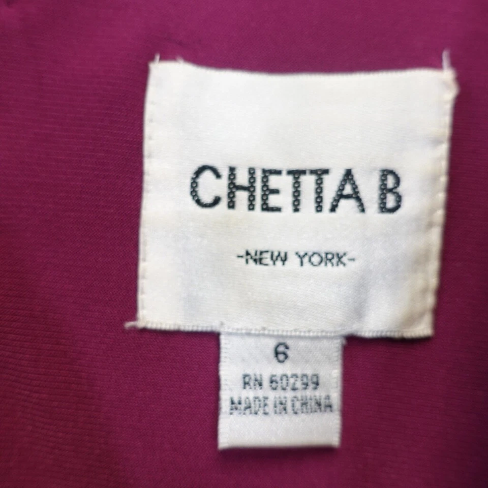 Vestido CHETTA B 6 Pequeño Cóctel Berenjena Funda Midi Escala En Capas Sin Mangas Foto 3 de 4