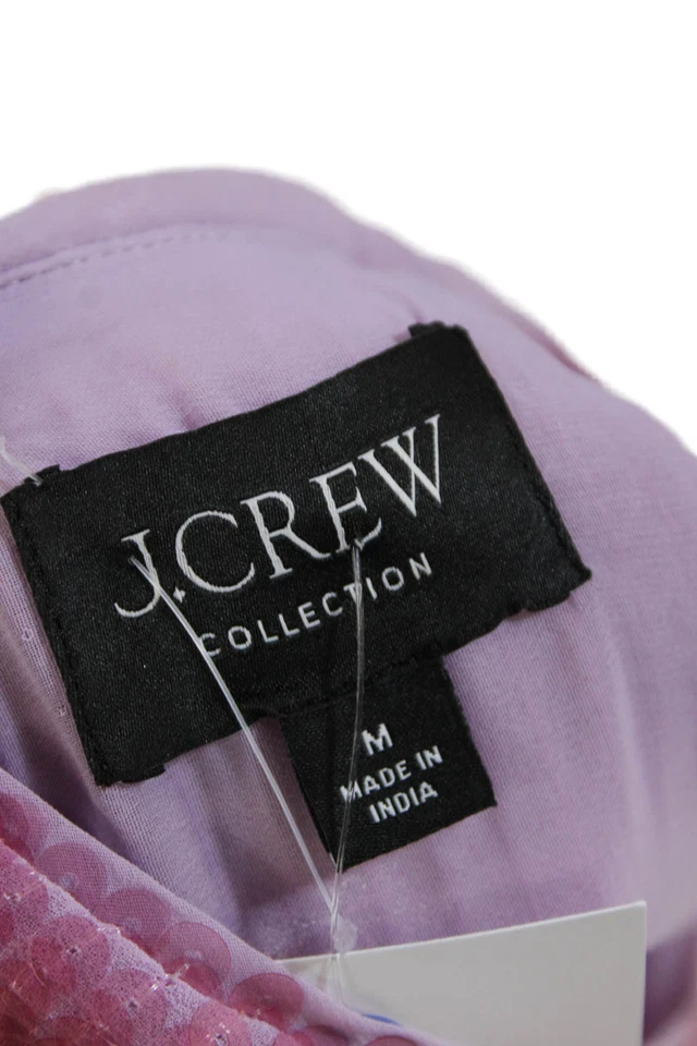 Blusa sin mangas J Crew para mujer cuello redondo lentejuelas rosa talla M Foto 4 de 4