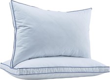 Pillows Standard Size Set of 2,100 Cotton Cover, Goose Feather Down Pillow ...