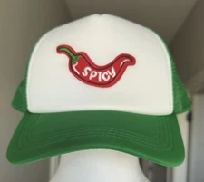 Spicy Chili Pepper Green & White Trucker Hat