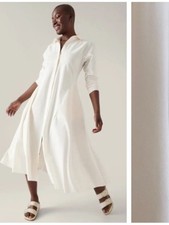 Athleta Cream White Cosmic Layer Midi Shirt Dress Small
