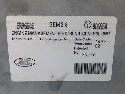 ERR6645 motorsteuergerät LAND ROVER RANGE LP HSE 165KW 1994 543637