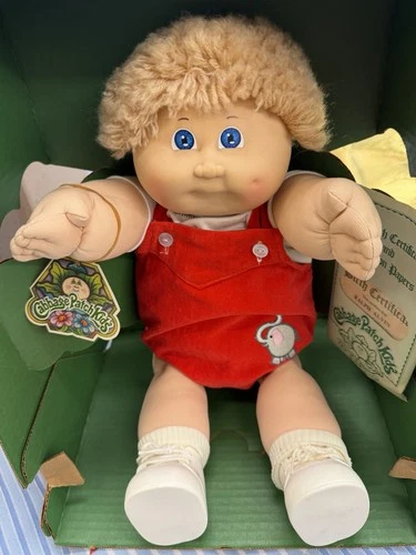 Cabbage Patch Kids Doll 1983 Fuzzy Shag Hair Original Outfit In Box